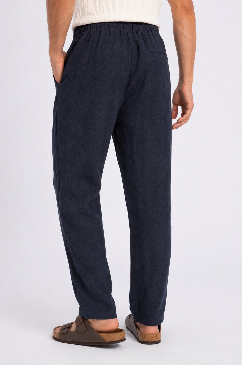 Navy Lynen Trousers