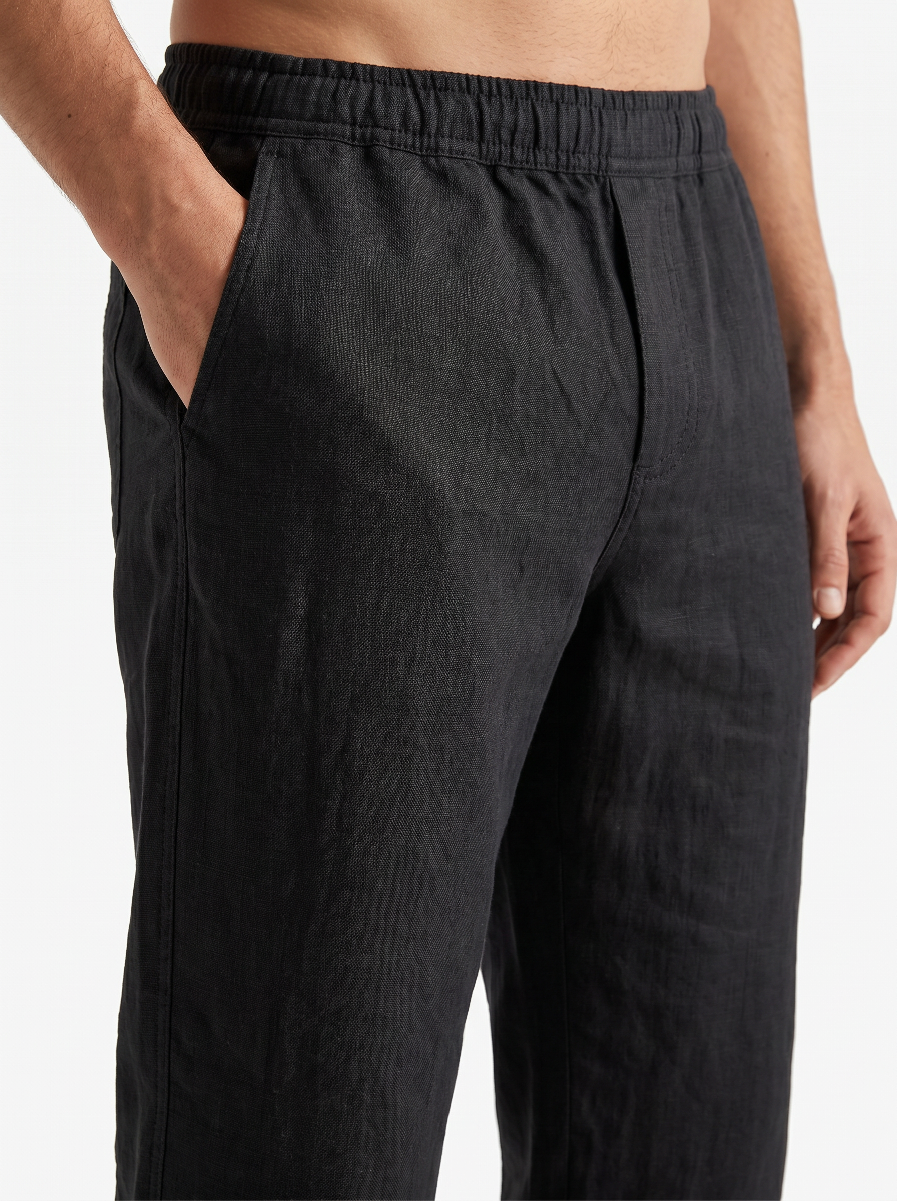 Matte Black Lynen Pants