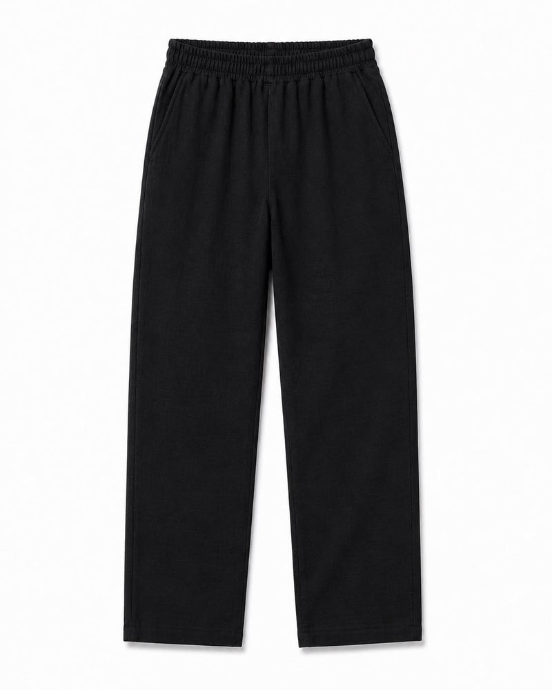 Matte Black Texture Essential Pants