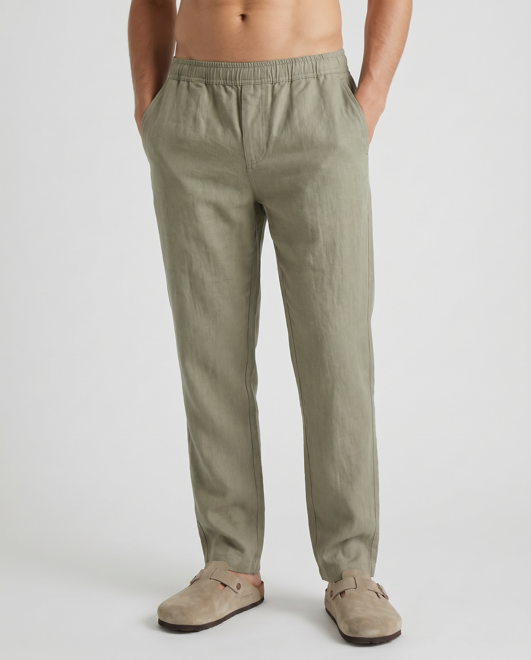 Matte Olive Lynen Pants