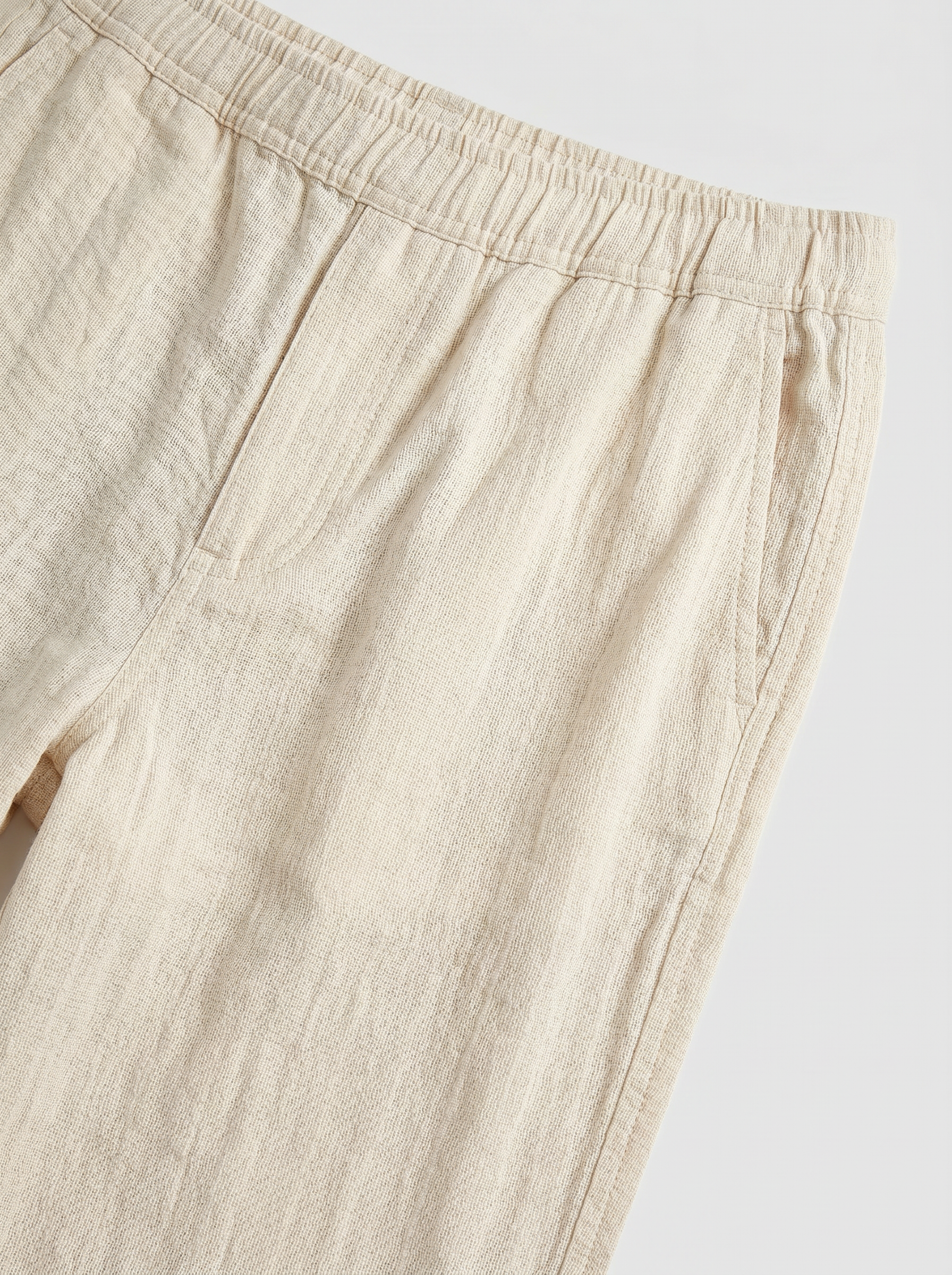 Matte Beige Lynen Pants